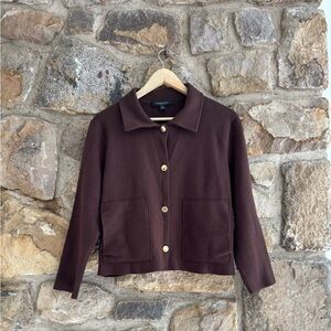 Brown sweater cardigan jacket large
